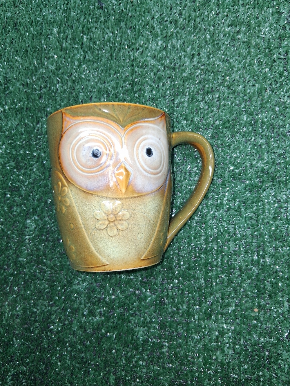2 Elite Couture Owl Mugs by Gibson -16 oz Pottery Coffee Mug Brown Nice Detail - Picture 3 of 7